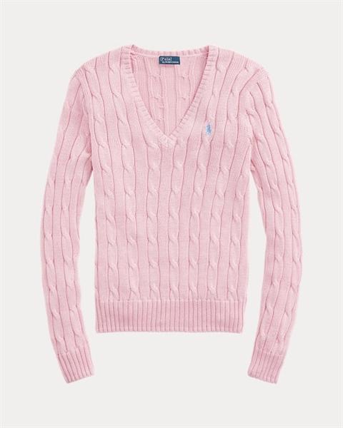 Ralph Lauren Cable Knit Cotton V-Neck Sweater ( Woman )