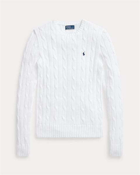 Ralph Lauren Cable Knit Cotton Crewneck Sweater ( Woman )