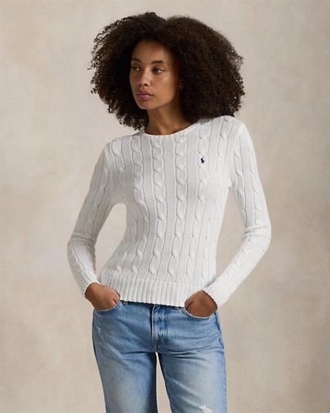 Ralph Lauren Cable Knit Cotton Crewneck Sweater ( Woman )