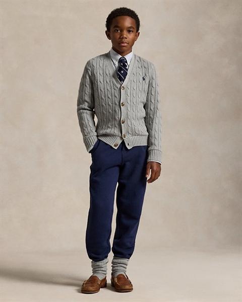 Ralph Lauren Cable Knit Cotton V-Neck Cardigan