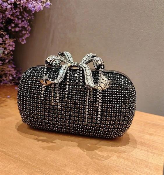 Self Portrait Clutch Rhinestone Bow Bag
