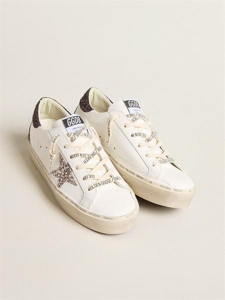 Golden Goose Hi Star Glitter Star Ruby Glitter Heel