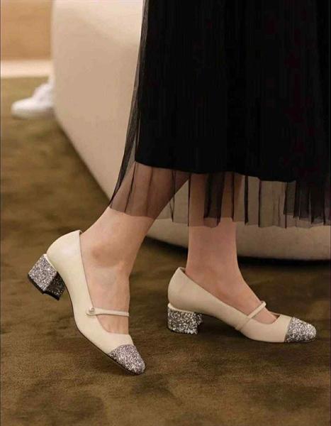 JimmyChoo Glitter Leather Pumps