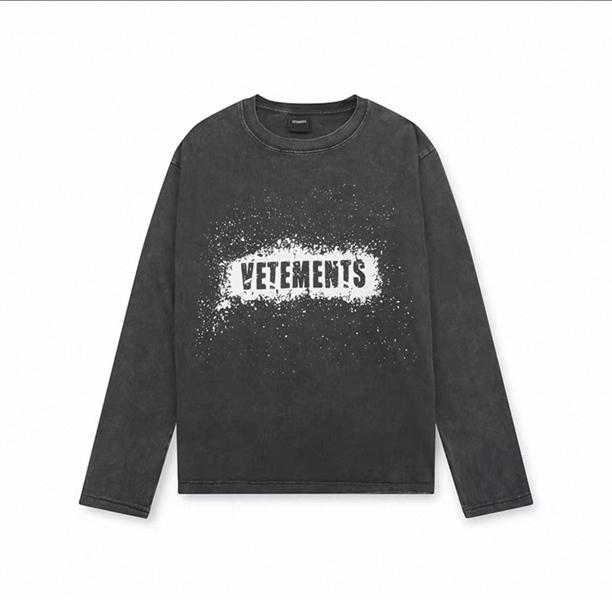 Vetements Oversized Long Sleeve T-Shirt Unisex Cotton Crewneck Logo