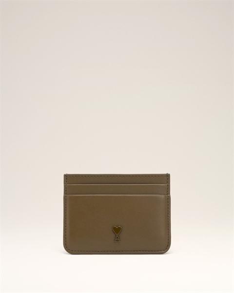 Ami Green Smooth Leather De Coeur Card Holder