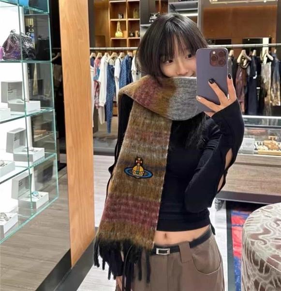 Vivienne Westwood Orb-Embroided Stripes Scarf