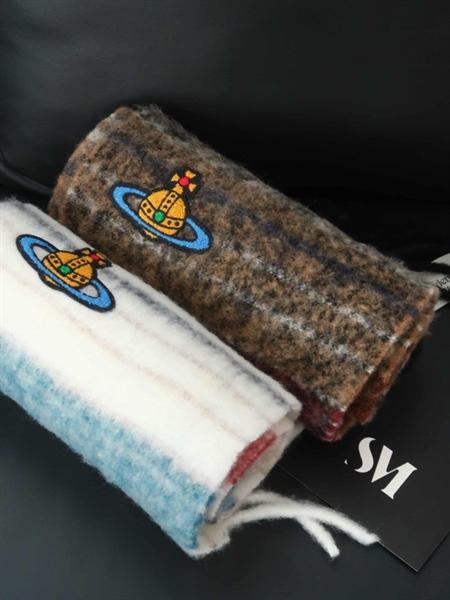 Vivienne Westwood Orb-Embroided Stripes Scarf