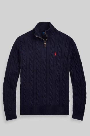 Ralph Lauren Quarter Zip Cable Knit Sweater
