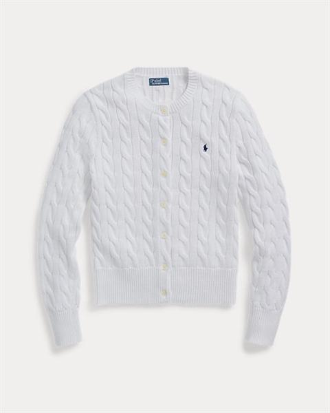 Ralph Lauren Cable Knit Cotton Crewneck Cardigan