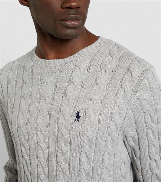 Ralph Lauren Grey Cotton Cable-Knit Sweater