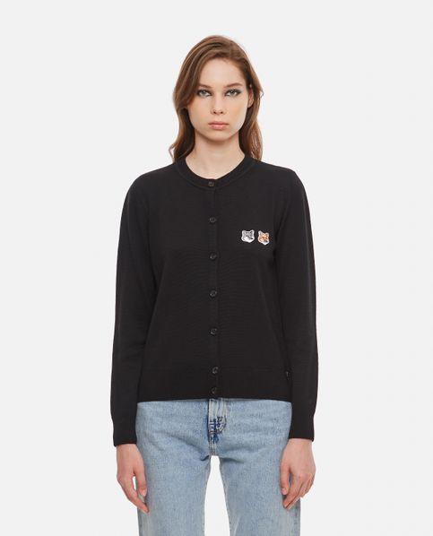 Maison Kitsune Double Fox Head Patch Wool Cardigan