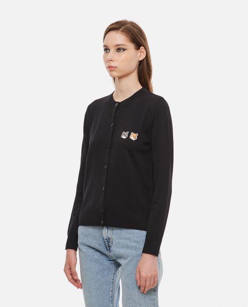 Maison Kitsune Double Fox Head Patch Wool Cardigan