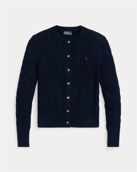 Ralph Lauren Cable Knit Cotton Crewneck Cardigan