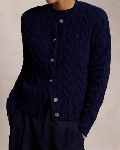 Ralph Lauren Cable Knit Wool Cashmere Cardigan