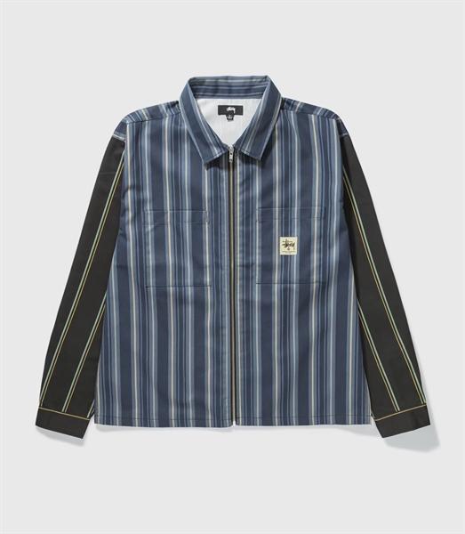 Stussy Mix Stripe Zip Up Work Jacket