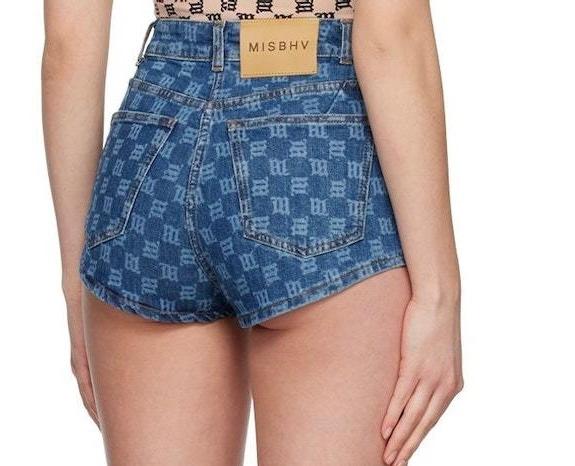 MISBHV Monogram-print Denim Shorts