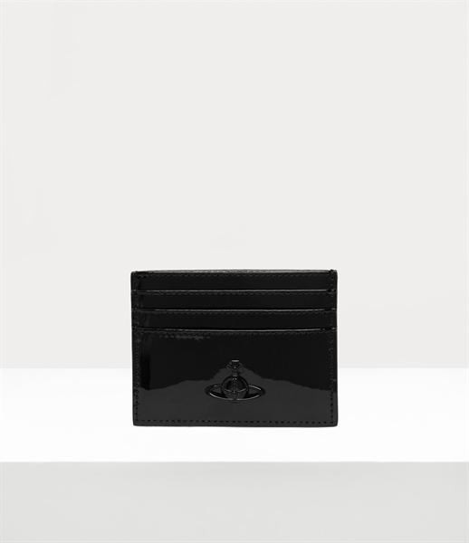 Vivienne Westwood Black Enamel Orbit Shiny Patent Flat Card