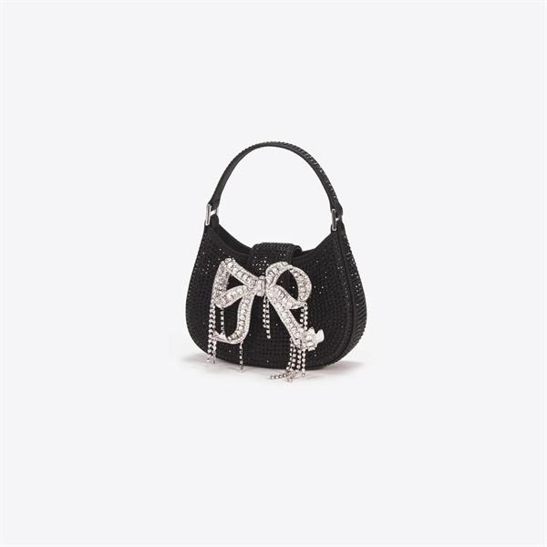 Self Portrait Rhinestone Crescent Bag