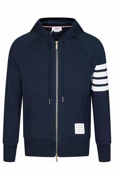 Thom Browne 4-Bar Classic Zip Hoodie Navy Cotton Sweatshirt Men