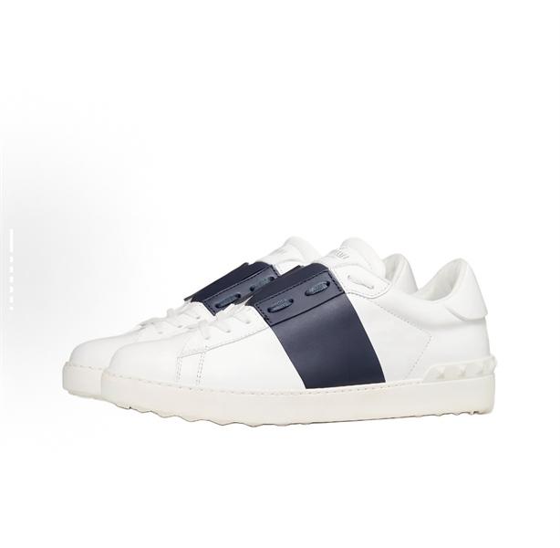 Valentino Smooth Open Navy Sneakers