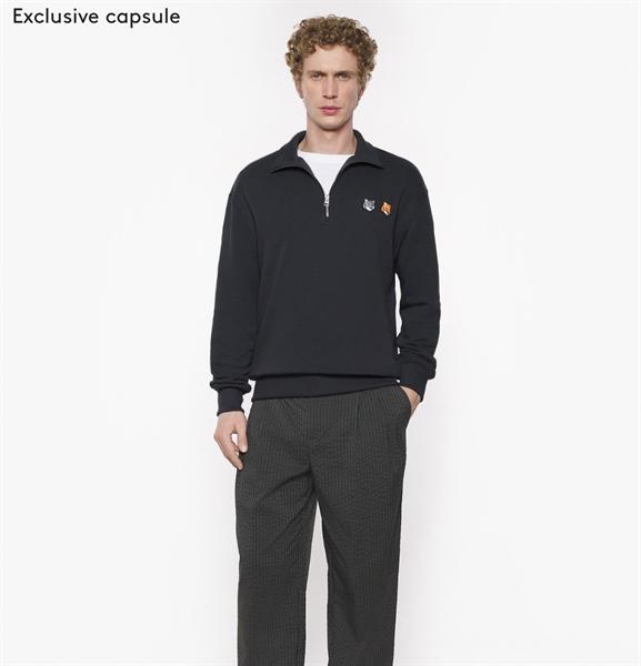Maison Kitsune Double Bold Fox Head Half Zip Comfort Sweatshirt