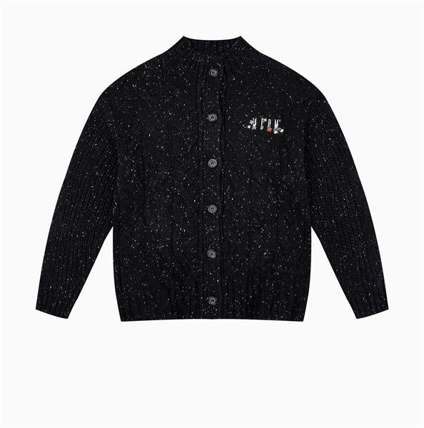 MEDM Cable Knit Round Collar Cardigan