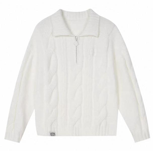 MEDM Cable Knit Zip Sweater