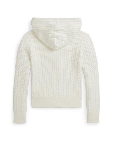 Ralph Lauren Mini-Cable Knit Zip Hoodie ( Pink Logo )