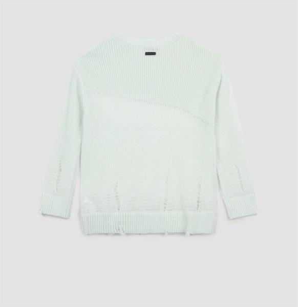 MATIN KIM DAMAGE DETAIL LOGO PULLOVER